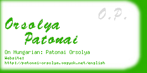 orsolya patonai business card